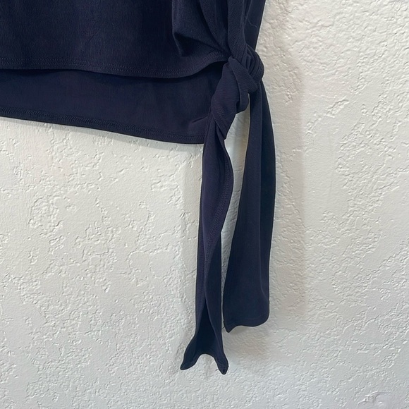 Navy Blue Top with Side Tie - Picture 3 of 6